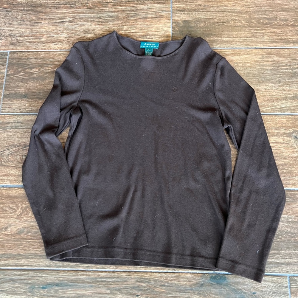 Lauren Ralph Lauren Dark Brown Crewneck Sweater